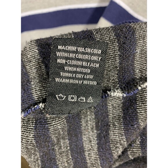 Marx & Dutch XL Long Sleeve Pull-over Quarter Zip Striped Sweater Shirt Gray - Picture 6 of 10